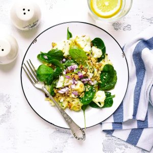 Cauliflower, Spinach & Walnut Salad