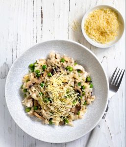 mushroom & pea risotto